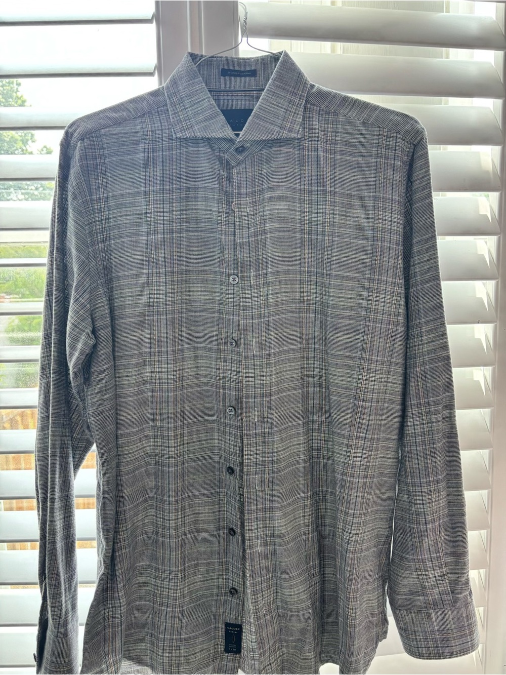 Calder Carmel Limited Edition Gray Plaid Long-Sleeve Dress Shirt